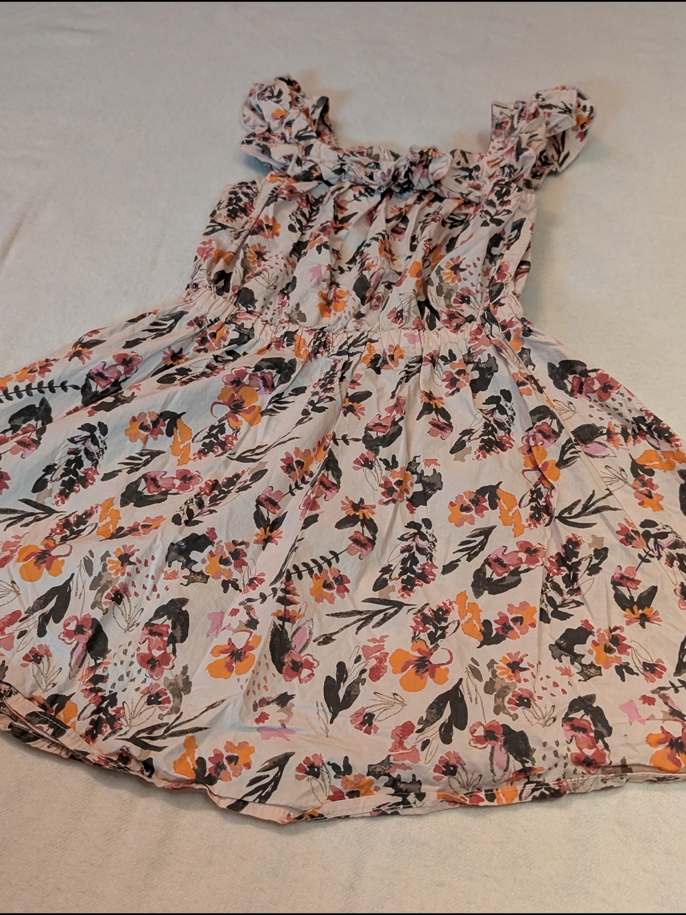 OVS Kids 5-6Y Girls Floral Ruffle 100% Cotton Sundress